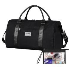 SUPROMOMI Bolsa esportiva de viagem grande, bolsa esportiva, bolsa de ioga para academia, bolsa de mão de avião com bolsa extra para sapatos e bolsa pequena de maquiagem transparente, bolsa tiracolo