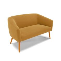 Sofá Namoradeira 2 Lugares Pé Palito Castanho Stella Bouclê Most D03 - D`Rossi