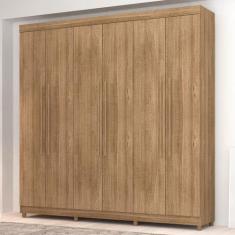 Guarda-Roupa Casal Império 6 Portas 2 Gavetas Nature - Pnr Móveis, Mar