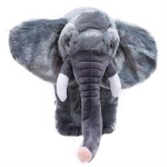 Elefante Cinza Realista 15cm - Pelúcia Enfeite - Fofy Toys, Elefante