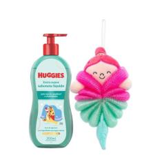 Kit Sabonete Líquido Suave Huggies 200ml com Esponja para Banho Buba, 