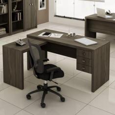 Mesa para Escritório 3 Gavetas Carvalho ME4106 - Tecno Mobili