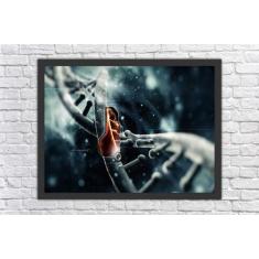 Quadro Decorativo Medicina Dna Biologia Salas Decorações Com Moldura -