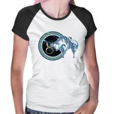 Baby Look Raglan Signo Touro Astrologia - Foca na Moda, Branco, Preto,