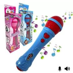 Microfone Infantil Sai Voz de verdade Toca Musica Brinquedo - Microfon