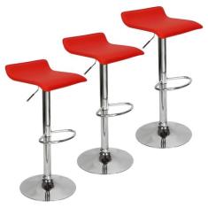 Kit 3 Banquetas Toquio Wave Enzo Belo Horizonte Recouro Giratória - Li