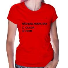 Baby Look Não era amor, era fome - Foca na Moda, Vermelho, GG