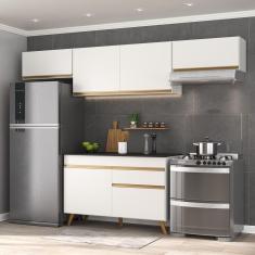 Cozinha Compacta 4 pç c/ Armário e Balcão MP3697 Veneza gw Multimóveis Branca