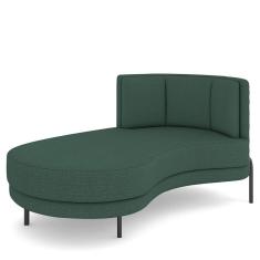 Sofá Chaise Longue Sala de Estar Living Lucca Esquerdo D02 Linho Verde Musgo C-117 - Lyam Decor