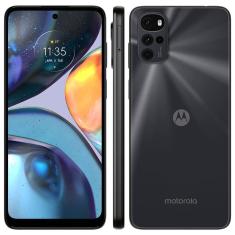 Smartphone Motorola Moto G22 Preto 128GB 4GB RAM Tela de 6.5” Câmera Traseira Quádrupla Android 12 Processador Octa Core 2.3 GHz