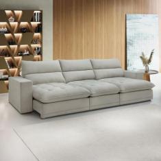 Sofá Retrátil e Reclinável 4 Lugares 320cm Martinho Boucle Yescasa