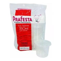 Pote Redondo Prafesta C/ Tampa 350ml C/24 Unidades