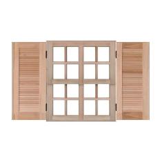 Janela de Madeira Guilhotina 120x140cm 4 Folhas Rodam Marroml