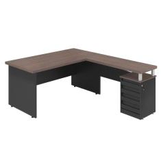 Mesa em L 1.8 Brasil  Freijo Preto