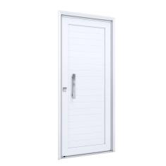 Porta de Alumínio Lambri 215x95cm com Puxador Lucasa Alumínios Branco