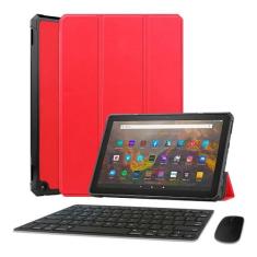 Teclado E Mouse Sem Fio + Capa compatível com Tablet Fire HD10 11 Gera