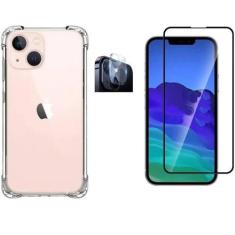 Kit Capa Capinha Transparente + Película 3D Vidro + Película Câmera Tr