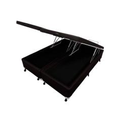 Cama Box Baú Castor Casal Bi Partido Corano Preto 138x188x35cm