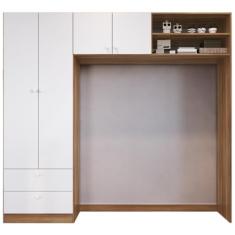 Guarda Roupa Infantil LA007 Nogal Manchester Branco Comm