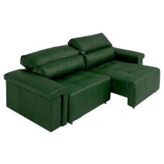 Sofá Retrátil e Reclinável 3 Lugares Maitê 226 cm Verde Couro G43 - Gr