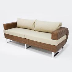 Sofá 3 Lugares em Fibra Sintética para Jardim Varanda Sala - Nossa Kas