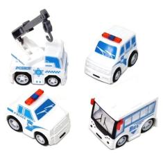 Kit 4 Carrinhos Caminhão Fricção Rodas De Borracha Brinquedo - MINI CA