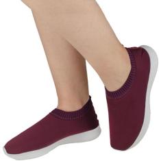 Tênis Meia Calce Fácil Confortável - NadaSanta, Magenta, 34