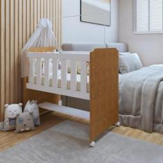 Mini Berço 100% MDF com Colchão Yescasa Branco/Ypê