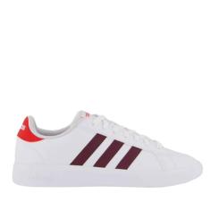 Tênis Adidas Grand Court Base 2.0 Branco e Bordô