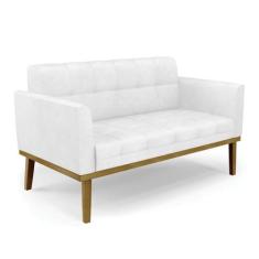 Sofá Namoradeira 2 Lugares Base De Madeira Castanho Elisa Corano D03 -