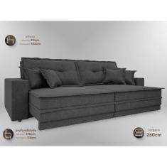 Sofá Palermo 2,40m Retrátil e Reclinável Linho Soft Grafite - netsofas
