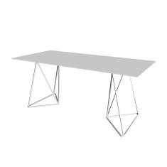 Escrivaninha Bela Vista Cavalete Tampo Branco Base Ferro Branco - Cor: Branco