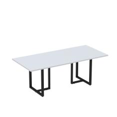 Mesa De Reunião Retangular 200x90cm Mr2000p25tub Cinza/preto