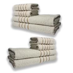 2 Jogos De 4 Toalhas - 4 Banho 4 Rosto Montreal 100% Algodão Bege