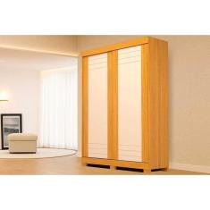 Guarda Roupa Solteiro 2 Portas e 2 Gavetas Ayla Flex Nature/Nature ou Off White - ACP