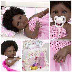 Boneca Reborn Realista Bailarina Negra Enxoval Luxo 25 Itens - Cegonha