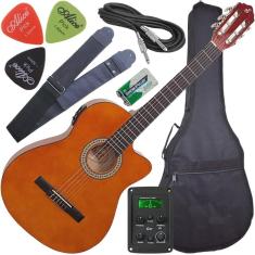 Kit Violão Flat Eletroacústico Linden Nf14 Ceq Nt Giannini