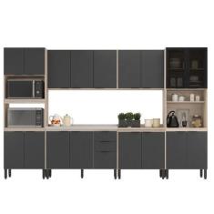 Cozinha Modulada Firenze FMT006 Avena Touch Grafito - Demóbile - Demob