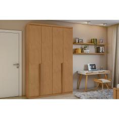 Guarda Roupa 4 Portas e 2 Gavetas Alonzo Plus Amendoa Clean - Lopas