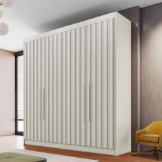 Guarda Roupa Casal 4 Portas 3 Gavetas Potente Móveis Europa, Off White