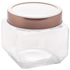 Pote de Vidro com Tampa Metal Rose Gold Lyor 800ml Gastro Porta Mantim