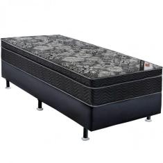 Cama Box Box Iso Molas Nanolastic Black Solteiro Ortobom  Preto/Cinza