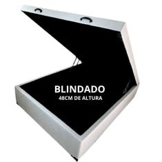 Cama Box Baú Casal Blindado com 48cm de altura total - Corino 