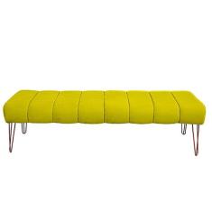 Recamier Estofada Casal Queen Luxo Veludo - Ateliê do Conforto, amarel