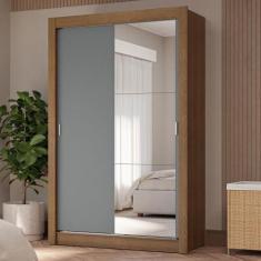 Guarda-Roupa Solteiro 2 Portas de Correr com Espelho 4 Gavetas Vivare 