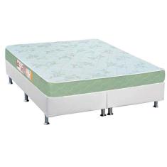 Cama Box King: Colchão Espuma D33 Castor Sleep Max + Base Crc Courano White(193X203)