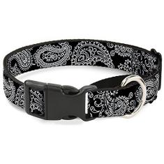 Buckle-Down Coleira para cachorro martingale - estrelas Paisley preta/roxa/branca - 2,54 cm de largura - serve para pescoço de 38,12 a 66,04 cm - Grande