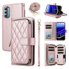 Furiet Argyle Capa carteira para Motorola Moto G 5G 2022 com alça de ombro, 9+ compartimentos para cartões, bolso com zíper, capa de telefone de couro PU de luxo para MotoG G5G 2022 XT2213-3 XT2213-2