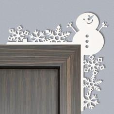 2024 New Wooden Christmas Door Toppers Decor, 2024 polegadas moldura superior porta moldura canto decorações, engraçado feriado casa moldura festa decoração janelas paredes DIY artesanato placas de
