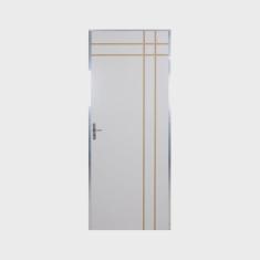 Kit Porta de Madeira Decorada 212x75cm com Batente de Aluminio 3,6cm Mantiqueira mgm